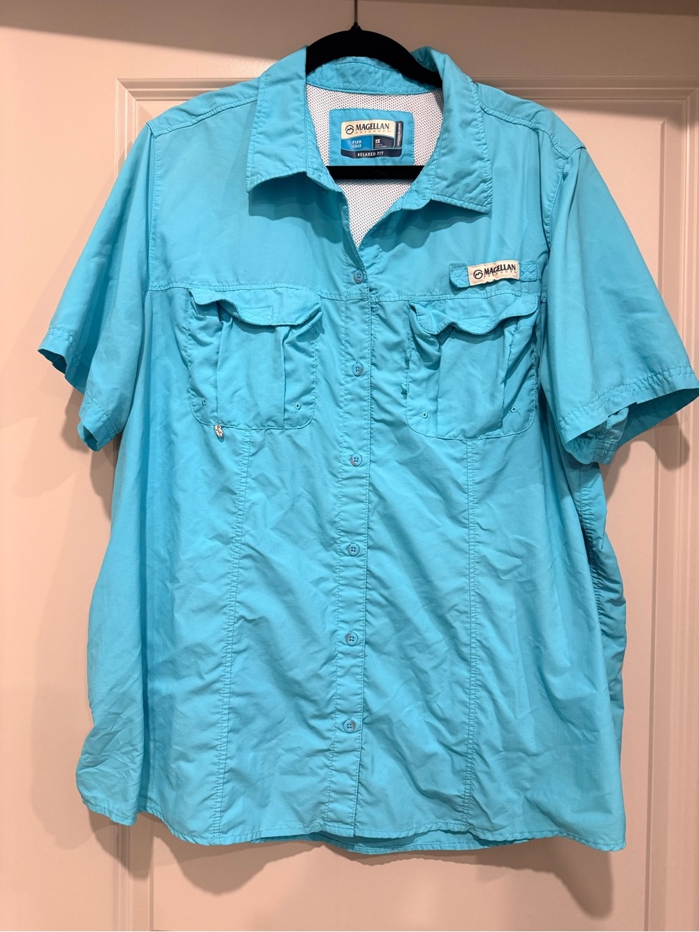 Magellan Outdoors Women’s Short-Sleeve Button-Down Shirt - Aqua